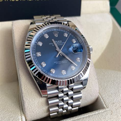 used rolex datejust 41 gold and blue|Rolex Datejust price chart.